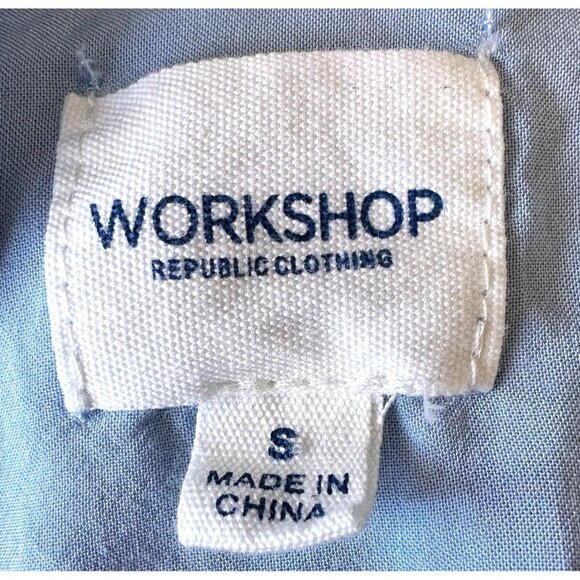 Workshop Republic Clothing Shirt Sz S Blue Collared Button Chest Pockets… - Picture 12 of 12